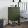 Mesita de noche acero verde oliva 36x39x78 cm de , Mesitas de noche - Ref: Foro24-846586, Precio: 88,31 €, Descuento: %