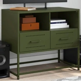 Fernsehmöbel aus olivgrünem Stahl 68x39x60,5 cm von , TV-Möbel - Ref: Foro24-846552, Preis: 67,94 €, Rabatt: %