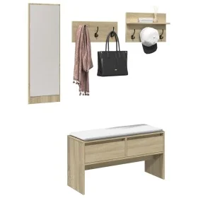 Eingangsmöbel 4-teilig aus Sonoma-Eichenfurnierholz. von , Bänke für Hallen und Lager - Ref: Foro24-847921, Preis: 113,32 €, ...