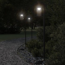 Lámparas de suelo exterior 3 uds acero inoxidable negro 100 cm by , Outdoor lighting - Ref: Foro24-4006348, Price: 128,32 €, ...