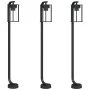 Lámparas de suelo exterior 3 uds acero inoxidable negro 100 cm de , Iluminación de exterior - Ref: Foro24-4006348, Precio: 12...