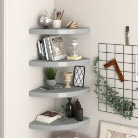 Corner floating shelves 4 pcs MDF gray 35x35x3.8 cm by vidaXL, Shelves and shelves - Ref: Foro24-323924, Price: 54,50 €, Disc...