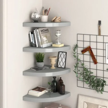 Corner floating shelves 4 pcs MDF gray 35x35x3.8 cm by vidaXL, Shelves and shelves - Ref: Foro24-323924, Price: 54,50 €, Disc...