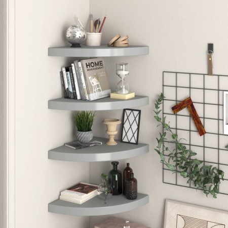 Eckregale 4 Stück MDF grau 35x35x3,8 cm von vidaXL, Regale und Regale - Ref: Foro24-323924, Preis: 55,19 €, Rabatt: %