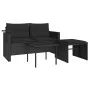 Gartensofagarnitur mit Kissen, 3-teilig, aus schwarzem Kunststoffrattan. von , Outdoor-Sofas - Ref: Foro24-365458, Preis: 218...