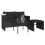 Set de sofás de jardín con cojines 3 pzas ratán sintético negro by , Outdoor sofas - Ref: Foro24-365458, Price: 214,64 €, Dis...