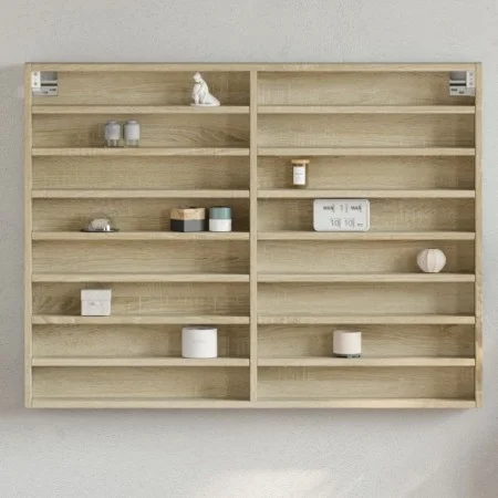 Vitrina de madera de ingeniería roble Sonoma 100x8,5x75 cm by , Shelves and shelves - Ref: Foro24-847935, Price: 60,94 €, Dis...