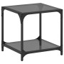 Mesa de centro superficie vidrio negra y acero 40x40x40 cm de , Mesas de centro - Ref: Foro24-845964, Precio: 34,85 €, Descue...