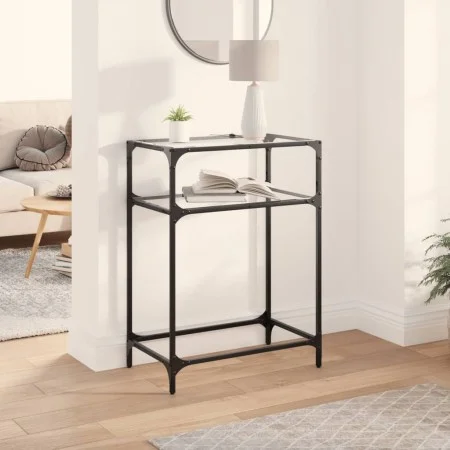 Mesa consola superficie vidrio transparente acero 60x35x81 cm by , console tables - Ref: Foro24-846022, Price: 45,50 €, Disco...