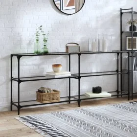 Mesa consola superficie vidrio transparente acero 194,5x30x81cm by , console tables - Ref: Foro24-846034, Price: 94,60 €, Dis...