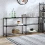 Mesa consola superficie vidrio transparente acero 194,5x30x81cm by , console tables - Ref: Foro24-846034, Price: 94,60 €, Dis...