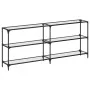 Mesa consola superficie vidrio transparente acero 194,5x30x81cm by , console tables - Ref: Foro24-846034, Price: 94,60 €, Dis...