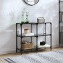Mesa consola con superficie de vidrio negro acero 98x30x81 cm de , Mesas consola - Ref: Foro24-846029, Precio: 74,06 €, Descu...