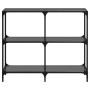 Mesa consola con superficie de vidrio negro acero 98x30x81 cm de , Mesas consola - Ref: Foro24-846029, Precio: 74,06 €, Descu...