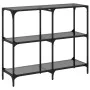 Mesa consola con superficie de vidrio negro acero 98x30x81 cm by , console tables - Ref: Foro24-846029, Price: 73,18 €, Disco...