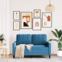 Zweisitzer-Sofa aus blauem Samt, 120 cm. von , Sofas - Ref: Foro24-4007623, Preis: 234,27 €, Rabatt: %