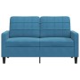Zweisitzer-Sofa aus blauem Samt, 120 cm. von , Sofas - Ref: Foro24-4007623, Preis: 234,27 €, Rabatt: %