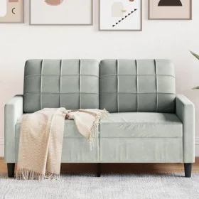 Zweiplätziges Samtsofa in hellem Grau, 120 cm. von , Sofas - Ref: Foro24-4007614, Preis: 195,67 €, Rabatt: %