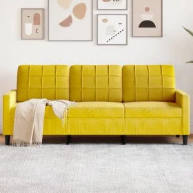 Sofá de 3 plazas terciopelo amarillo 180 cm by , Sofas - Ref: Foro24-4007640, Price: 303,99 €, Discount: %