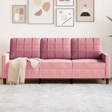Sofá de 3 plazas terciopelo rosa 180 cm by , Sofas - Ref: Foro24-4007637, Price: 320,06 €, Discount: %