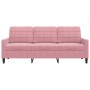 Sofá de 3 plazas terciopelo rosa 180 cm by , Sofas - Ref: Foro24-4007637, Price: 326,58 €, Discount: %