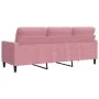 Sofá de 3 plazas terciopelo rosa 180 cm by , Sofas - Ref: Foro24-4007637, Price: 320,06 €, Discount: %