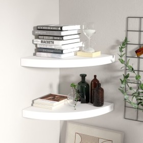 Corner floating shelves 2 pcs MDF white 35x35x3.8 cm by vidaXL, Shelves and shelves - Ref: Foro24-323917, Price: 47,80 €, Dis...