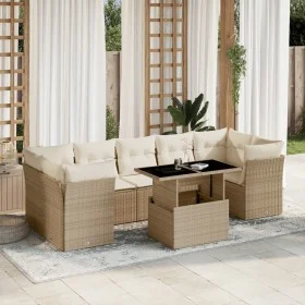 Gartensofa-Set und Kissen, 8-teilig, aus synthetischem Rattan in Beige. von , Gartensets - Ref: Foro24-3266398, Preis: 601,29...