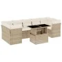 Gartensofa-Set und Kissen, 8-teilig, aus synthetischem Rattan in Beige. von , Gartensets - Ref: Foro24-3266398, Preis: 601,29...