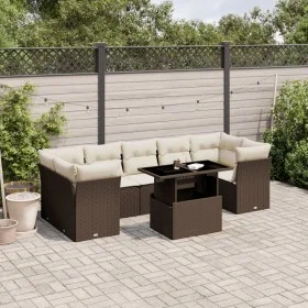 Set sofás de jardín 8 piezas y cojines ratán sintético marrón by , Garden sets - Ref: Foro24-3266403, Price: 593,40 €, Discou...