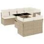 Gartensofa-Set und Kissen, 8-teilig, aus synthetischem Rattan in Beige. von , Gartensets - Ref: Foro24-3266408, Preis: 601,29...