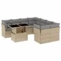 Set de sofás de jardín 9 pzas con cojines ratán sintético beige by , Garden sets - Ref: Foro24-3266429, Price: 580,65 €, Disc...
