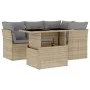 Gartensofa-Set mit 5-teiligen Kissen aus synthetischem Rattan in Beige. von , Gartensets - Ref: Foro24-3266559, Preis: 365,44...