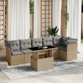 Set sofás de jardín 7 piezas y cojines ratán sintético beige by , Garden sets - Ref: Foro24-3266599, Price: 470,63 €, Discoun...
