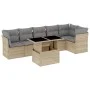 Set sofás de jardín 7 piezas y cojines ratán sintético beige by , Garden sets - Ref: Foro24-3266599, Price: 470,63 €, Discoun...