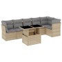 Set sofás de jardín 7 piezas y cojines ratán sintético beige by , Garden sets - Ref: Foro24-3266599, Price: 470,87 €, Discoun...