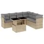 Set sofás de jardín 7 piezas y cojines ratán sintético beige de , Conjuntos de jardín - Ref: Foro24-3266609, Precio: 470,63 €...
