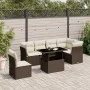 Juego de sofás de jardín 7 piezas con cojines ratán PE marrón by , Garden sets - Ref: Foro24-3266623, Price: 512,04 €, Discou...