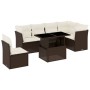 7-teiliges Gartensitzgruppen-Set mit braunen PE-Rattan-Kissen. von , Gartensets - Ref: Foro24-3266623, Preis: 501,79 €, Rabat...