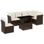 Juego de sofás de jardín 7 piezas con cojines ratán PE marrón by , Garden sets - Ref: Foro24-3266623, Price: 512,04 €, Discou...