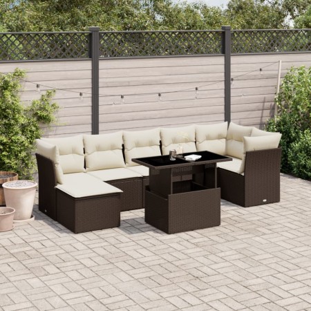 Set sofás de jardín 8 piezas y cojines ratán sintético marrón by , Garden sets - Ref: Foro24-3266753, Price: 547,16 €, Discou...