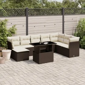 Set de sofás de jardín 9 pzas y cojines ratán sintético marrón by , Garden sets - Ref: Foro24-3266793, Price: 611,62 €, Disco...
