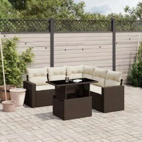 Set sofás de jardín 6 piezas y cojines ratán sintético marrón by , Garden sets - Ref: Foro24-3267273, Price: 459,47 €, Discou...
