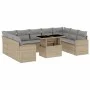 Gartensofa-Set mit 10-teiligen beigen Kissen aus synthetischem Rattan. von , Gartensets - Ref: Foro24-3267479, Preis: 652,23 ...