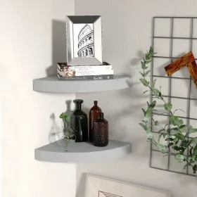 Corner floating shelves 2 units gray MDF 25x25x3.8 cm by vidaXL, Shelves and shelves - Ref: Foro24-323902, Price: 23,63 €, Di...
