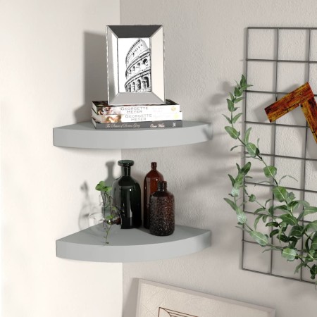 Schwebende Eckregale 2 Stück MDF grau 25x25x3,8 cm von vidaXL, Regale und Regale - Ref: Foro24-323902, Preis: 27,58 €, Rabatt: %