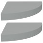 Estantes flotantes de esquina 2 uds MDF gris 25x25x3,8 cm de vidaXL, Estantes y estanterías - Ref: Foro24-323902, Precio: 27,...