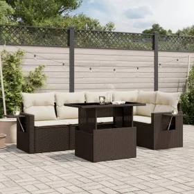 Set sofás de jardín 6 piezas y cojines ratán sintético marrón von , Gartensets - Ref: Foro24-3267893, Preis: 464,64 €, Rabatt: %