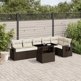 Juego de sofás de jardín 7 piezas con cojines ratán PE marrón by , Garden sets - Ref: Foro24-3267923, Price: 519,68 €, Discou...