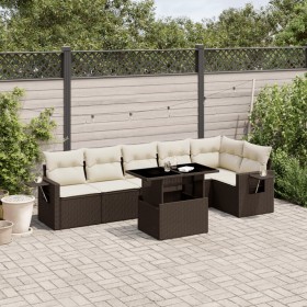 Juego de sofás de jardín 7 piezas con cojines ratán PE marrón by , Garden sets - Ref: Foro24-3267923, Price: 519,09 €, Discou...